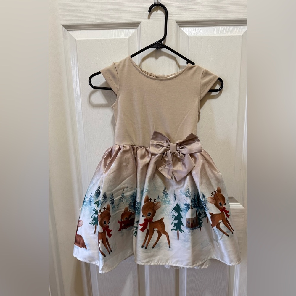 H&M Girls Holiday Christmas Reindeer Dress